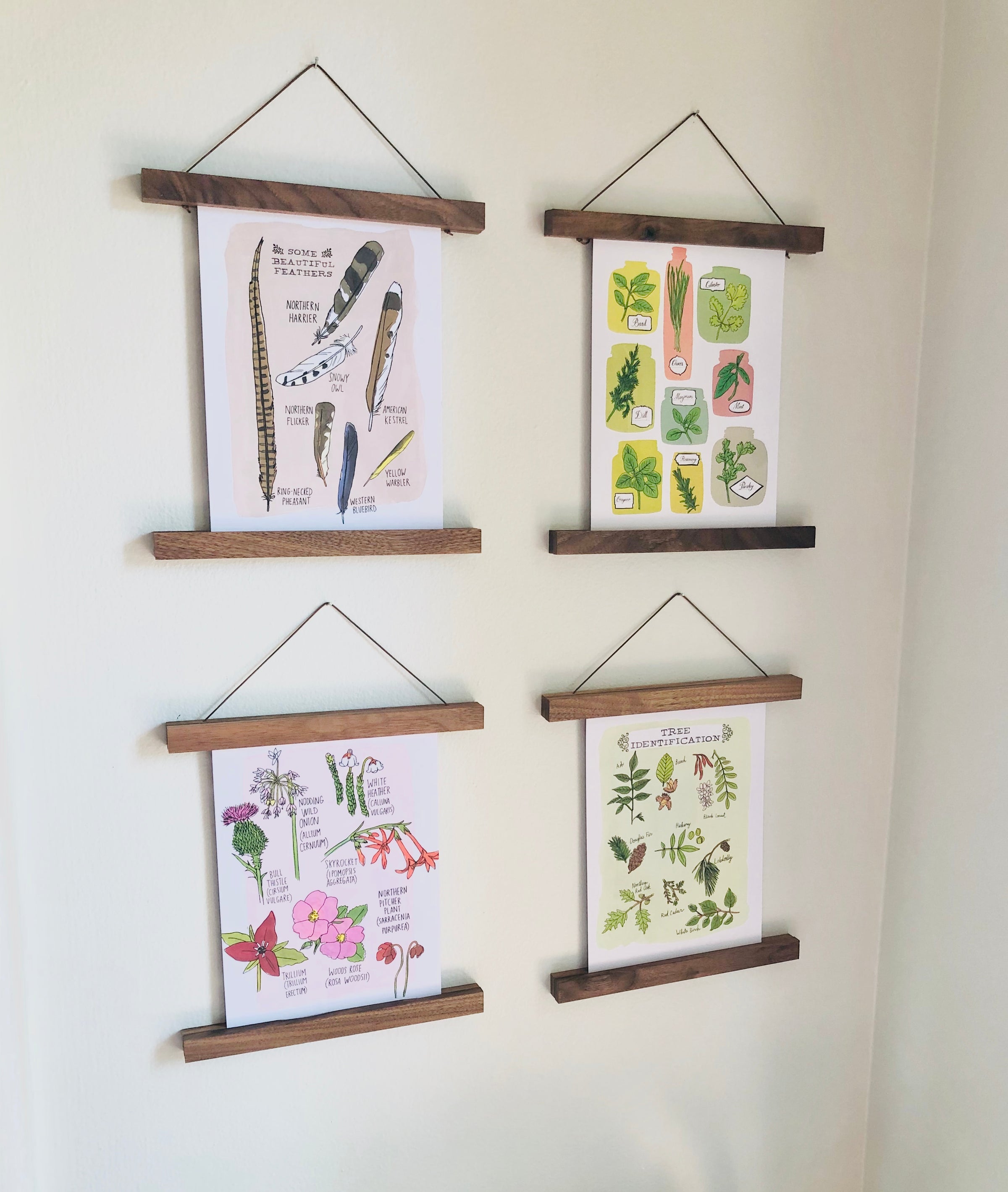 Handmade Walnut Magnetic Hardwood Hanging Frame | Timber Haze Co.